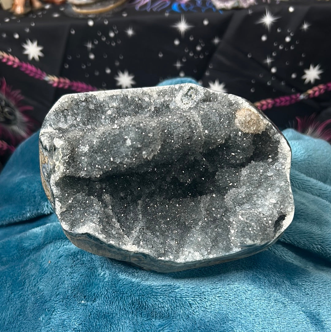 Galaxy Amethyst Bowl w/ Flowers