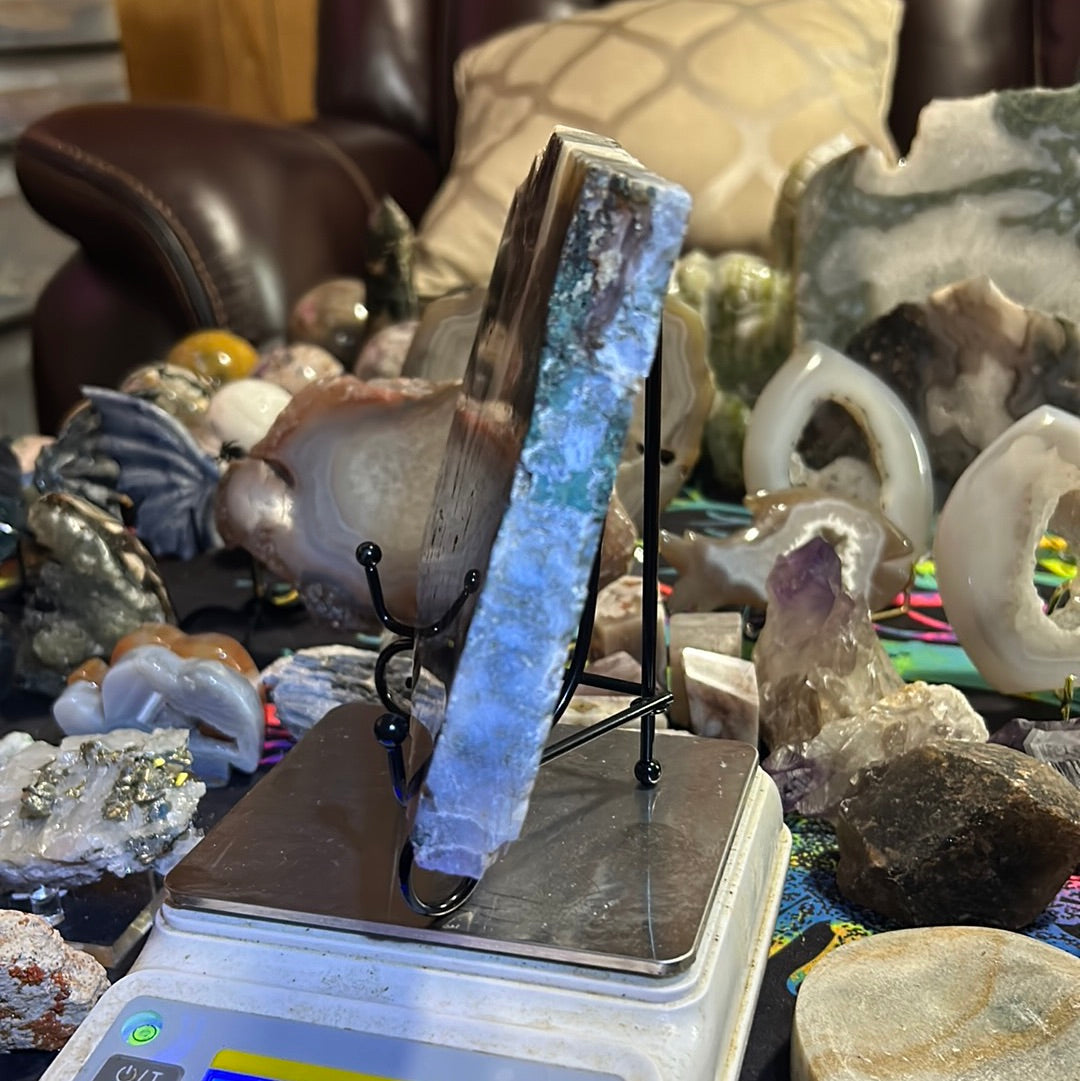 Blue Moss Agate w/ Druzy Slab
