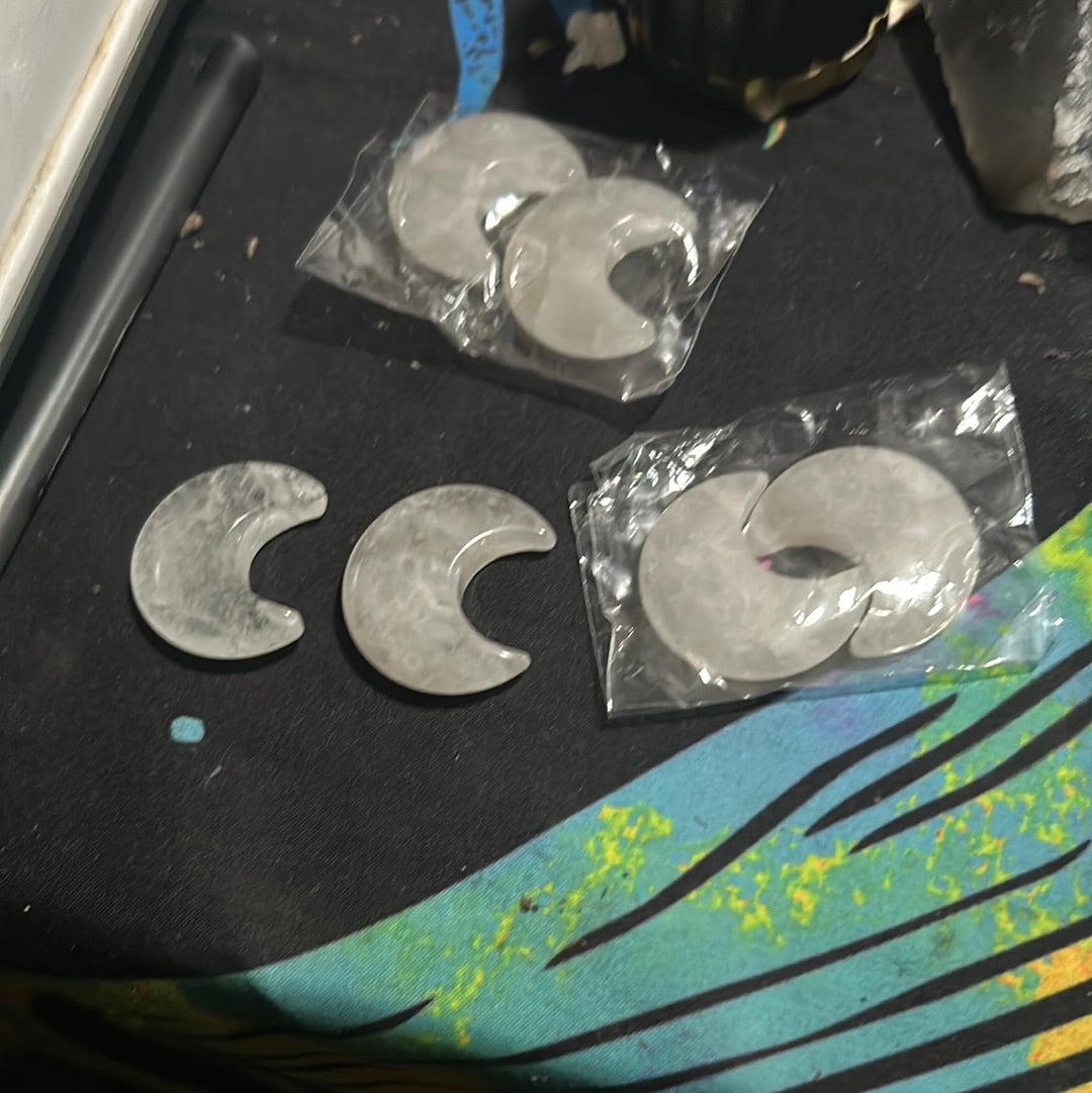 Clear quartz moons