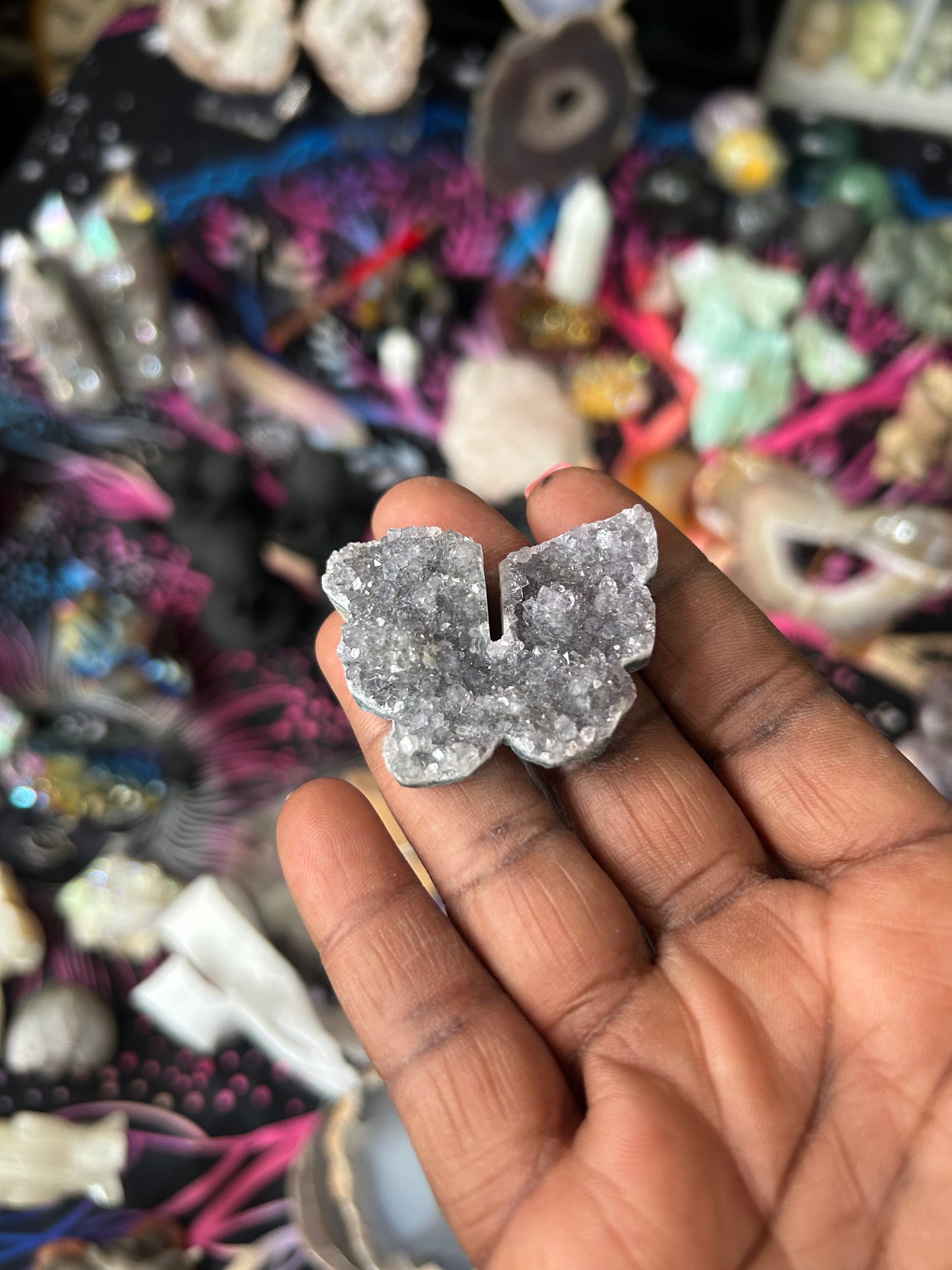 Amethyst Butterfly w/Flower