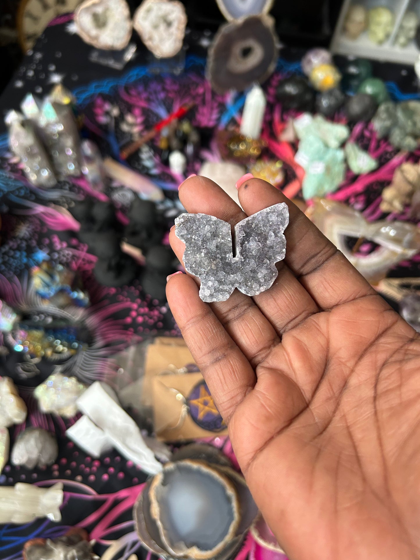 Amethyst Butterfly w/Flower