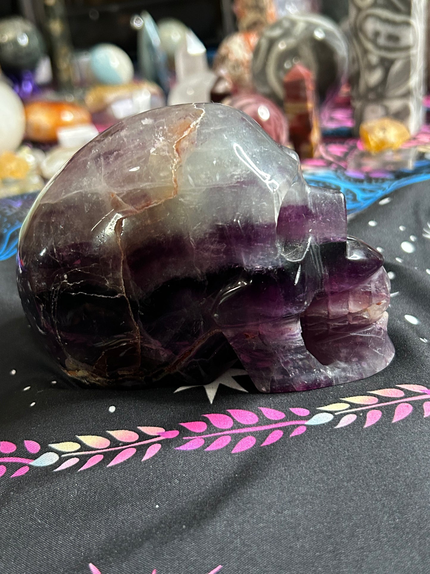 Fluorite huge skull