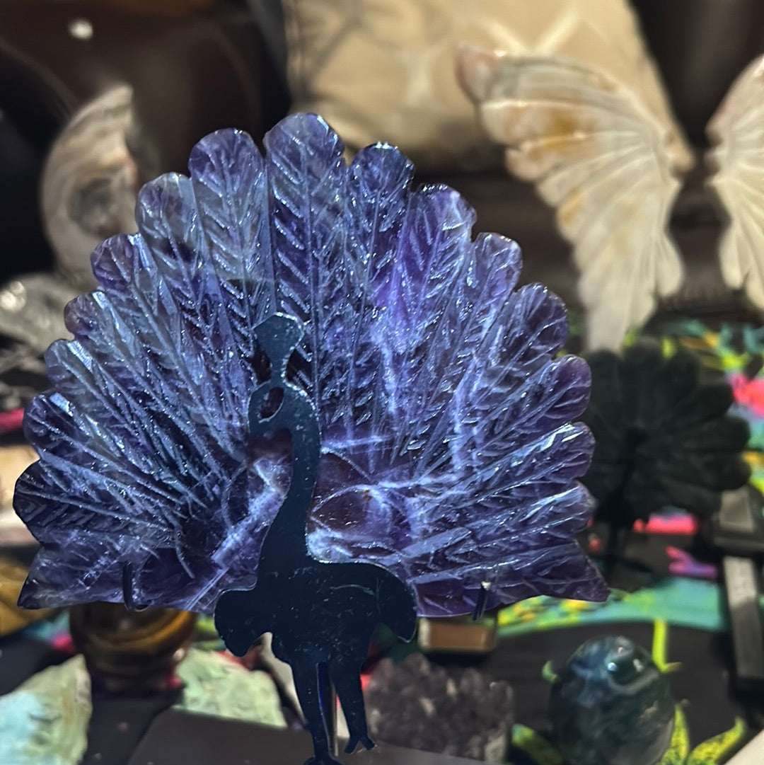 Amethyst, large, peacock wings