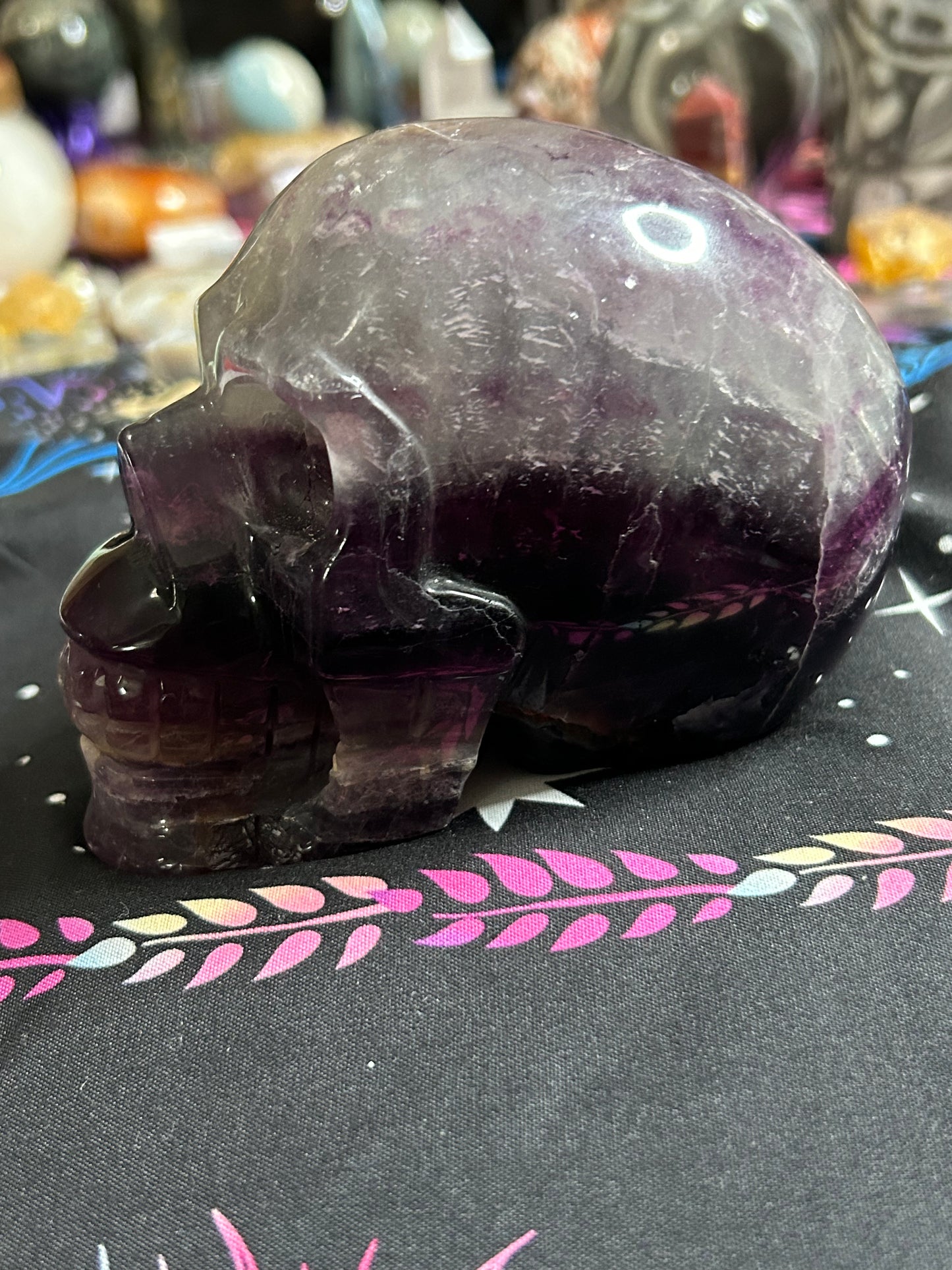 Fluorite huge skull